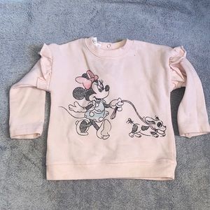 Disney Baby Pink Mini Ruffled Sweater Size 18M